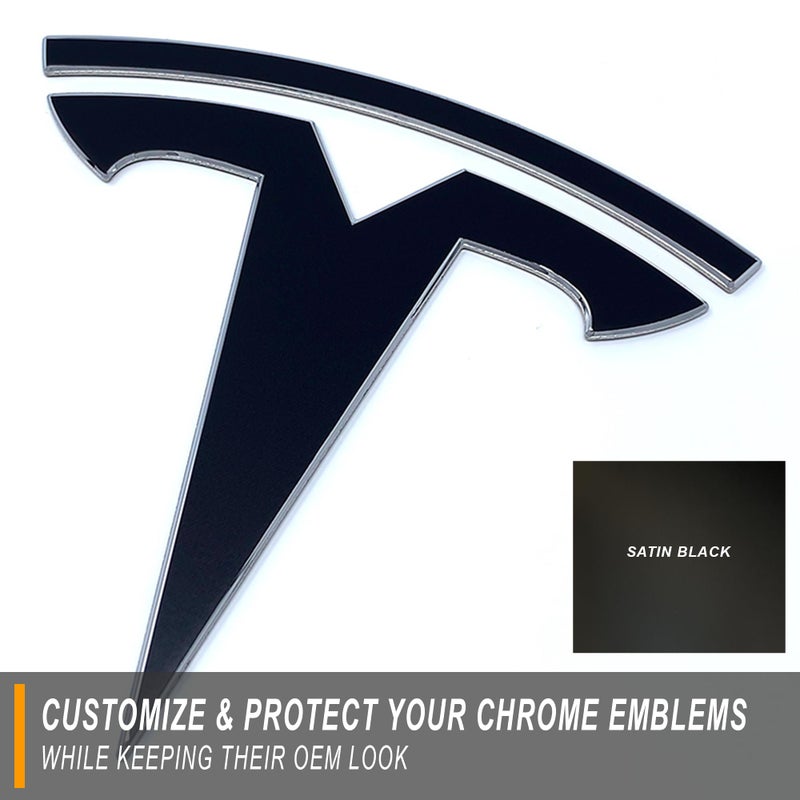 Custom Cut Graphics Vinyl Logo Wrap for Tesla Model 3 (2024 to Current)  Standard Wrap  2 pc-Set (Satin Black) - Image 3